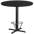 Flash Furniture Laminate 42" Round X-Base Table, Black (XURD42BKT33B4F)-Bar Height Hospitality Table