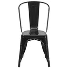 Flash Furniture Commercial Grade Black Metal Indoor-Outdoor Stackable Chair-Set of 4 Stackable Bistro Style Chairs