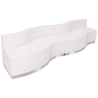 Flash Furniture HERCULES Alon Series Melrose LeatherSoft Reception 4 Piece Configuration - White-Modernize Your Business Office or Entry Way
