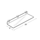 Azar Displays 20" x 6" Acrylic Shelf For Pegboard/Slatwall, Clear, 4 Pack (556012)-2"H x 20"W x 6"D, 0.1875"T