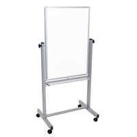 Luxor 24" x 36" Double Sided Magnetic Whiteboard, (L270)-Designed for use in classrooms, boardrooms, and more, the 24 x 36" Luxor L270 Mobile Magnetic Reversible Whiteboard is a dual-sided magnetic whiteboard with four casters for enhanced mobility.