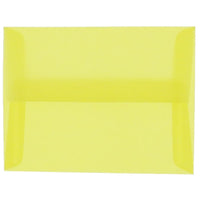 JAM Paper A6 Invitation Envelopes, 4.75 x 6.5, Yellow Translucent Vellum, 50 Pack (1591712I)-Primary yellow translucent envelope