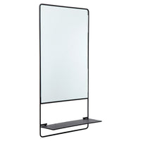 Truu Design Rectangular Mirror with Shelf, 23.5 x 12 inches, Black-Measurement: this decorative wall mirror measures 12"L x 23.5"H x 4"W in dimensions