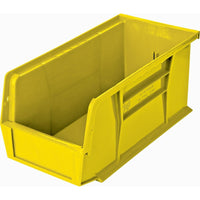 Quantum Storage Systems Ultra Stack & Hang Bin, 5-1/2" W x 5" H x 10-7/8" D, Yellow - 6 Pack-Capacity: 30 lbs.