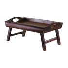Winsome Sedona 10.98"H x 24"W x 14.3"D Solid/Composite Wood Bed Tray, Antique Walnut-Traditional bed tray with a design twist