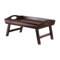 Winsome Sedona 10.98"H x 24"W x 14.3"D Solid/Composite Wood Bed Tray, Antique Walnut-Traditional bed tray with a design twist