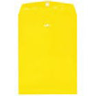 JAM Paper Recycled Coloured Envelopes with Clasp - 9" x 12" - Yellow - 50 Pack-Colour: Yellow