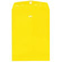 JAM Paper Recycled Coloured Envelopes with Clasp - 9" x 12" - Yellow - 50 Pack-Colour: Yellow