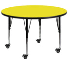 Flash Furniture Mobile 48" Round HP Laminate Activity Table, Yellow-Popular Round Activity Table