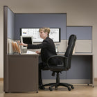 MasterVision Magnetic Steel Dry-Erase Cubicle Board - 14" x 36" - Black Aluminum Frame-Durable black aluminum frame