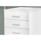 Monarch Specialties 7780 3-Drawer Filing Cabinet - White -Product Dimensions: 24 in. H (with wheels) x 15.75 in. W x 18 in. L 22.25 in. H (without wheels)