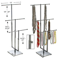 Azar Displays 3 Pole Necklace Display, Chrome (300653)-For displaying necklace