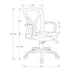 Monarch Specialties 7339 Office Chair - Black/Black Base-Product dimensions: 23.5 inches L x 24.5 inches D x 35.25 inches H