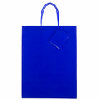Jam Paper Glossy Gift Bags with Rope Handles - Large - 10" x 5" x 13" - Blue - 100 Pack-Quantity: 100 per pack