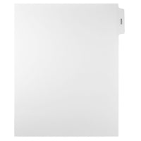 Mark Maker Legal Exhibit Index Tab Set of White INDEX Tabs, 1/5th Cut, Letter Size, No Holes, 25 Pack-White Set 1/5th Cut