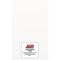 JAM Paper Vellum Bristol Legal Cardstock, 8.5 x 14, 110lb White, 50 Pack (16928443)-White card stock for scrapbooking and creating posters