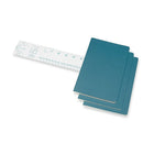 Moleskine Cahier Journal, Large, Ruled, Set of 3, Brisk Blue, Soft Cover (CH016B44)-Soft Cover