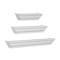 nexxt Madison Wall Shelf, Set of 3, 4.75" Deep Wall Ledges, 12", 16" & 24", White-Set: comes with a total of 3 different-sized wall shelves