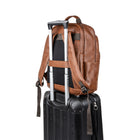 bugatti cognac leather backpack bkp116 Bugatti 15" Synthetic Leather Backpack with Canvas Trim, Cognac