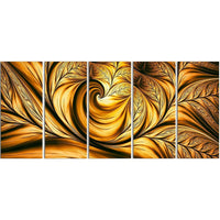 Designart Abstract Golden Dream, 5 Piece Gallery-Wrapped Wall Print Art, (PT3026-401)-Print