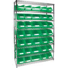 Kleton Heavy-Duty Wire Shelving Units With Storage Bins, 8 Tiers, 48" W x 74"H x 18" D-Depth: 18"