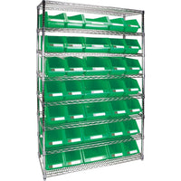 Kleton Heavy-Duty Wire Shelving Units With Storage Bins, 8 Tiers, 48" W x 74"H x 18" D-Depth: 18"