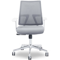 MotionGrey MS1 Mesh Series Office Chair- Executive Ergonomic Computer Desk Home Task Chair with Breathable Mesh Back - White-Mesh back for breathability, tight weave fabric seat, cold mold foam cushion for support
