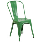 Flash Furniture Green Metal Indoor-Outdoor Stackable Chair-500 lb. Weight Capacity