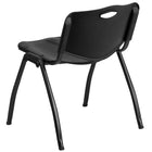 Flash Furniture HERCULES Series 880 lb. Capacity Black Plastic Stack Chair-Black Plastic Seat and Back