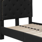 Flash Furniture Brighton Twin Size Tufted Upholstered Platform Bed - Black Fabric-Black Fabric Upholstery