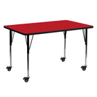 Flash Furniture Mobile 24"W x 60"L Rectangular HP Laminate Activity Table - Red-Popular Rectangular Activity Table