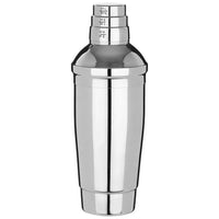 Trudeau Stainless Steel Cocktail Shaker With Measuring Cap 27 oz-Sleek and modern looking stainless steel cocktail shaker with a 3-step measuring cap