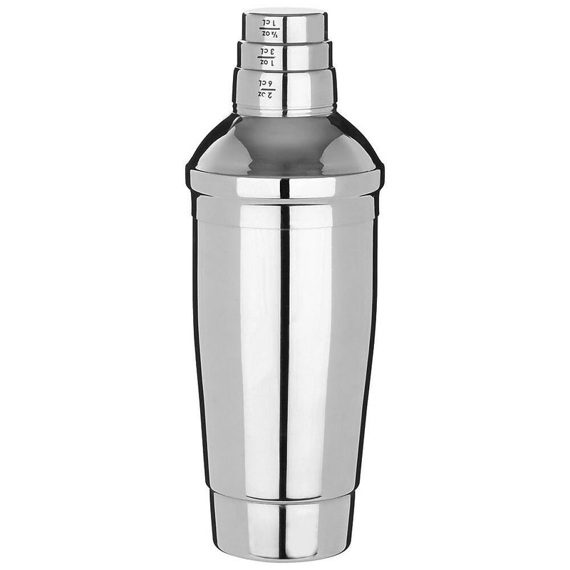 Trudeau Stainless Steel Cocktail Shaker With Measuring Cap 27 oz