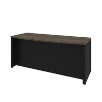 Bestar Connexion Desk Shell, Antigua & Black-The desk is made of durable 1" commercial grade work surface with melamine finish that resists scratches, stains and wear
