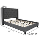Flash Furniture Riverdale Full Size Tufted Upholstered Platform Bed - Dark Grey Fabric-Tufted Upholstery