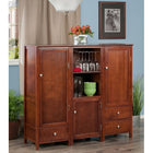Winsome Brooke 3-Piece Jelly Cupboard Set, Walnut (94357)-Assembly required