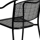 Flash Furniture Commercial Grade Black Indoor-Outdoor Steel Patio Arm Chair with Round Back-Black Powder Coat Finish