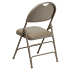 Flash Furniture HERCULES Series Ultra-Premium Triple Braced Beige Vinyl Metal Folding Chair with Easy-Carry Handle-CA117 Fire Retardant Foam