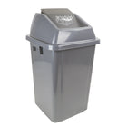 Johnny Vac Trash Garbage Bin with Push Down Lid, Grey, 2 Pack-2 Pack