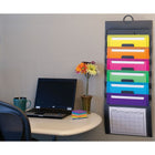 Smead Cascading Wall Organizer, Grey with Bright Pockets (SMD92060)-10.63" x 14.25" x 1"