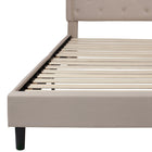 Flash Furniture Brighton King Size Tufted Upholstered Platform Bed - Beige Fabric-Beige Fabric Upholstery