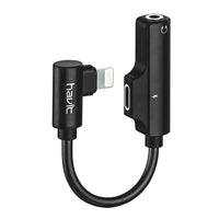 Havit H663 Lightning Male to Lightning Female and 3.5mm Audio Cable Adapter-Lightning male to Lightning female