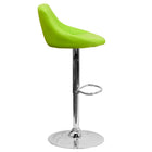 Flash Furniture Contemporary Green Vinyl Bucket Seat Adjustable Height Barstool with Diamond Pattern Back & Chrome Base-Green Vinyl Upholstery