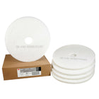3M Professional Floor Cleaning Pads for Polishing - White - 20" Diameter - 5 Pack-Used for light cleaning to help remove soil and scuff marks with minimal dulling of finish
