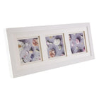 kieragrace KG Morgan Double Mat Frame - 3 Openings - 6.6" x 6.6" Each, White-White gallery photo frame, 3 openings