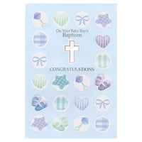Rosedale 5-1/2" x 8" Boy Baby Baptism Greeting Cards And Envelopes, 12 Pack (15300)-Printed on premium uncoated card stock