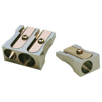 Charles Leonard 2-Hole Metal Pencil Sharpener - 12 Pack (CHL77755)-All ages and grades