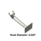 Azar Displays 4" Glass Filled Nylon Pegboard Scan Hooks, White, 50 Pack-Fits to standard pegboard or slat wall