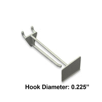 Azar Displays 4" Glass Filled Nylon Pegboard Scan Hooks, White, 50 Pack-Fits to standard pegboard or slat wall