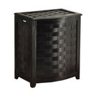 Oceanstar BHV0100MH Bowed Front Veneer Laundry Wood Hamper with Interior Bag, Dark Mahogany-Hand grips on both sides for portability